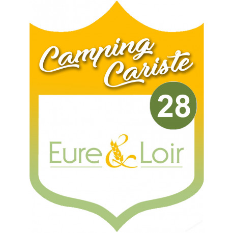 blason camping cariste l'Eure et Loir 28 - 20x15cm - Sticker/autocollant