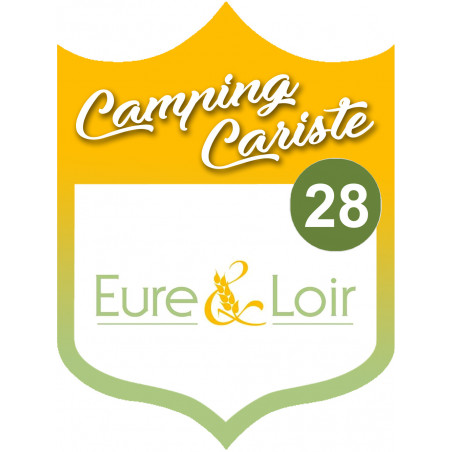 blason camping cariste l'Eure et Loir 28 - 10x7.5cm - Sticker/autocollant