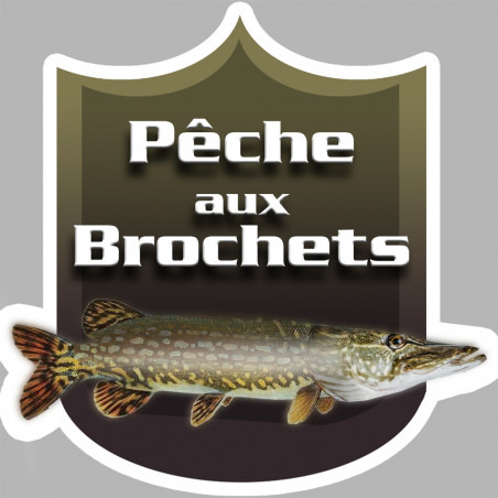 Pêche aux Brochets - 20x20cm - Sticker/autocollant