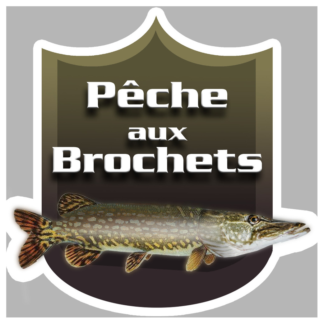 Pêche aux Brochets - 10x10cm - Sticker/autocollant