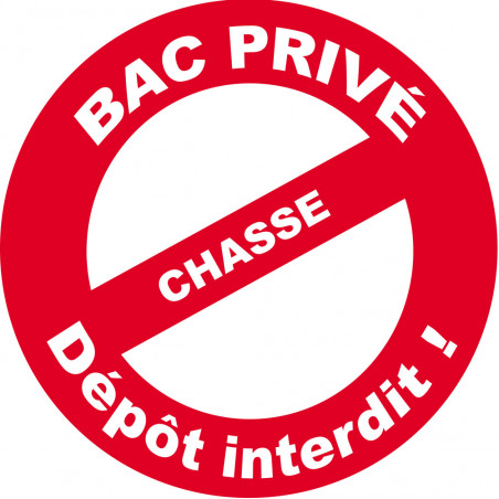 Bac privé équarrissage chasse - 15cm - Sticker/autocollant