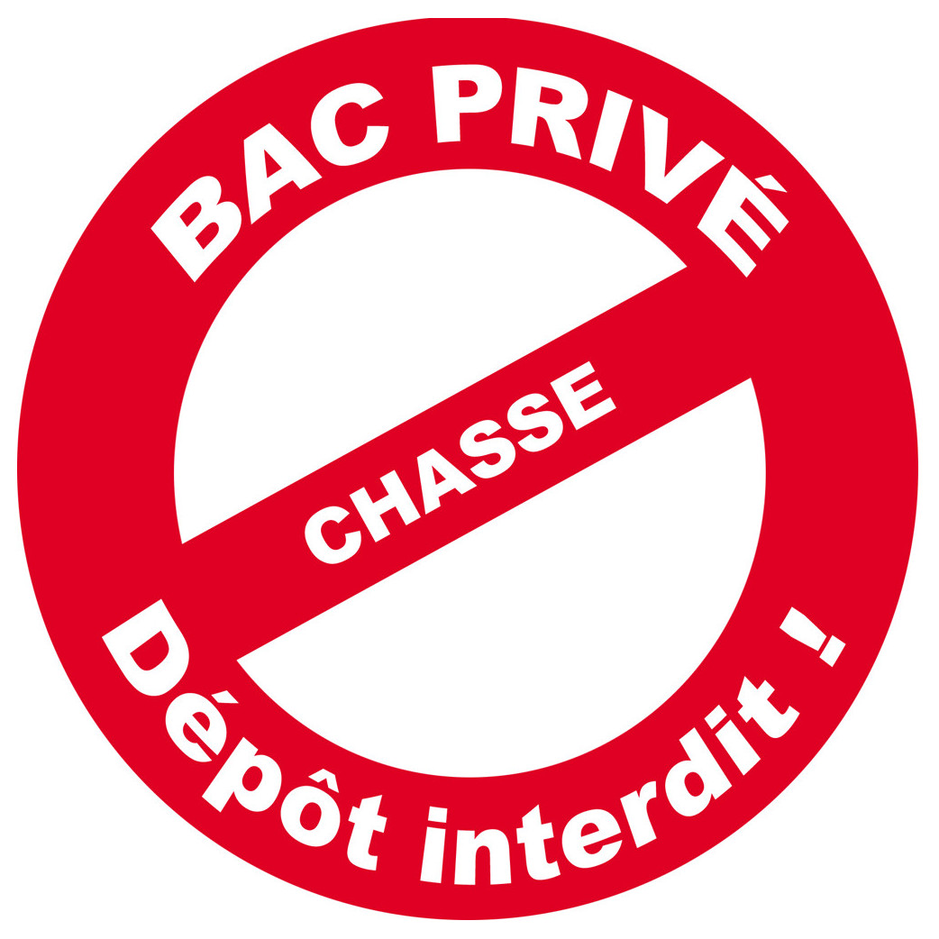 Bac privé équarrissage chasse - 10cm - Sticker/autocollant