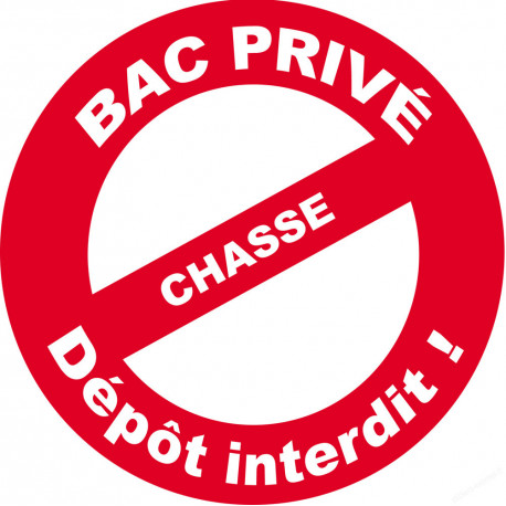 Bac privé équarrissage chasse - 10cm - Sticker/autocollant