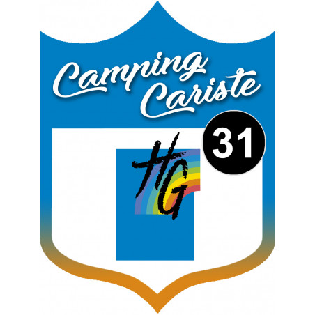 blason camping cariste Haute Garonne 31 - 10x7.5cm - Sticker/autocollant