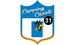 blason camping cariste Haute Garonne 31 - 15x11.2cm - Sticker/autocollant