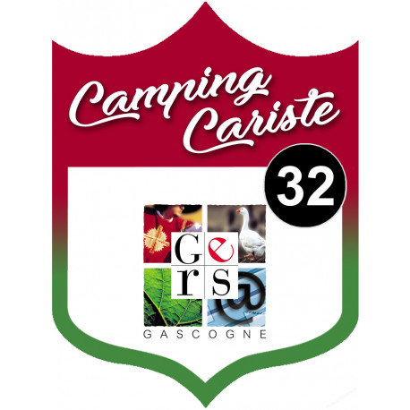 blason camping cariste Gers 32 - 10x7.5cm - Sticker/autocollant