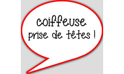 coiffeuse prise de tête - 15x13.5cm - sticker/autocollant