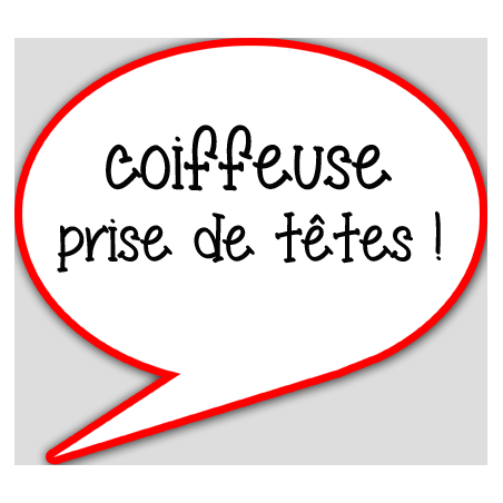 coiffeuse prise de tête - 15x13.5cm - sticker/autocollant