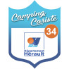 blason camping cariste Hérault 34 - 10x7.5cm - Sticker/autocollant