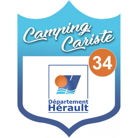 blason camping cariste Hérault 34 - 20x15cm - Sticker/autocollant