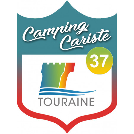 blason camping cariste Touraine 37 - 20x15cm - Sticker/autocollant