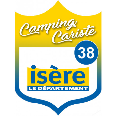 blason camping cariste Isère 38 - 20x15cm - Sticker/autocollant