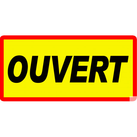 Sticker / autocollants : OUVERT - 29x14cm