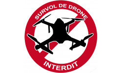 Survol de drone interdit - 5cm - Sticker/autocollant