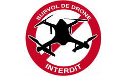 Survol de drône interdit - 5cm - Sticker/autocollant