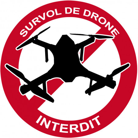 Survol de drône interdit - 5cm - Sticker/autocollant