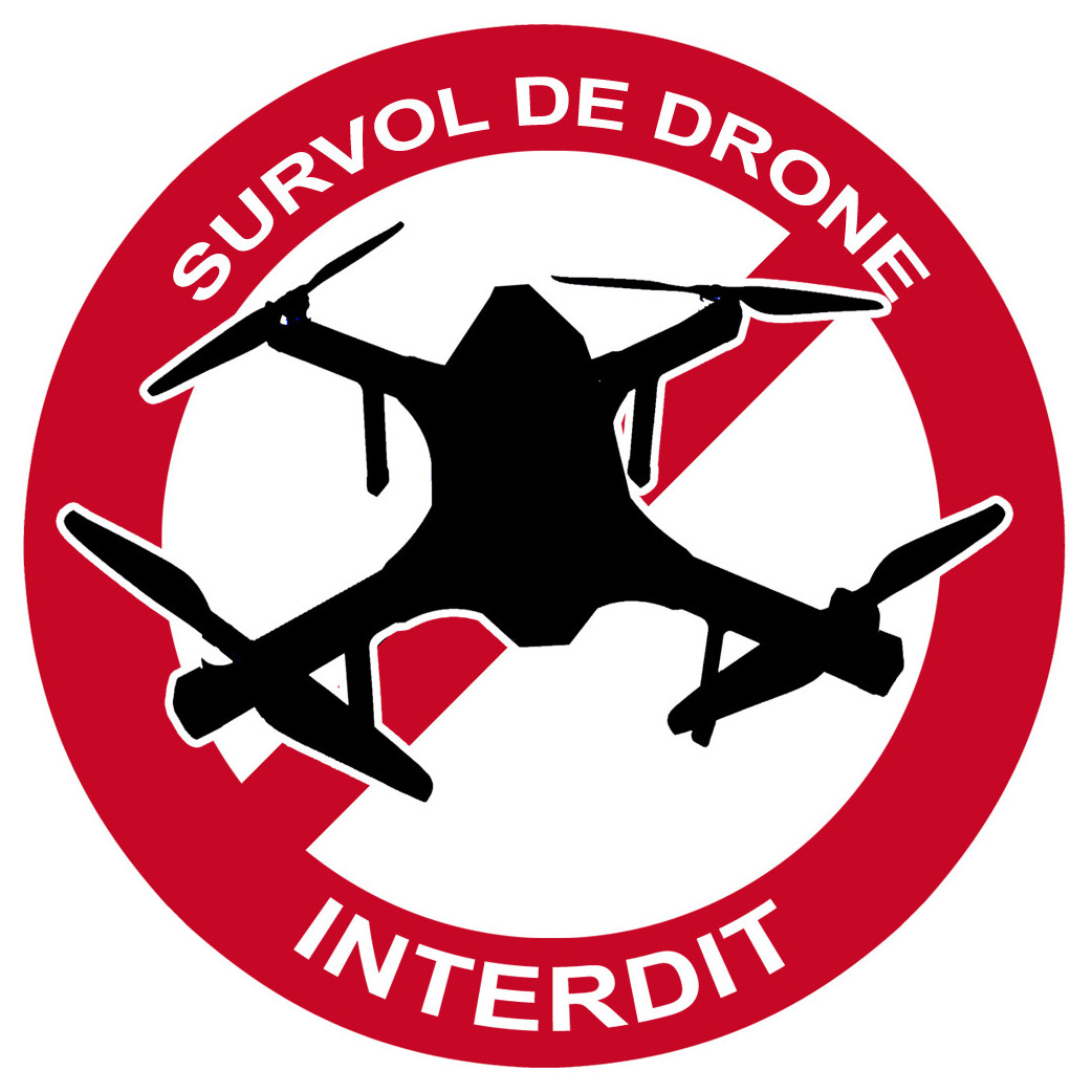 Survol de drône interdit - 20cm - Sticker/autocollant