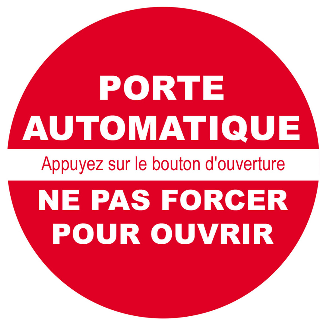 porte automatique ne pas forcer - 20cm - Sticker/autocollant