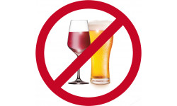 sticker / autocollant : alcool interdit - 20cm - Sticker/autocollant