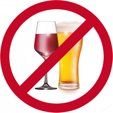 sticker / autocollant : alcool interdit - 20cm - Sticker/autocollant