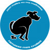 Stop aux crottes de chiens bleu - 10cm - Sticker/autocollant
