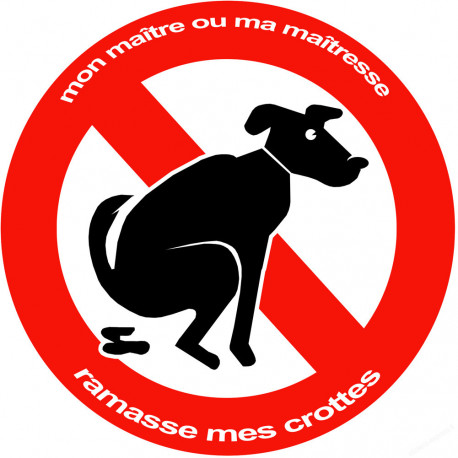 Stop aux crottes de chiens - 10cm - Sticker/autocollant