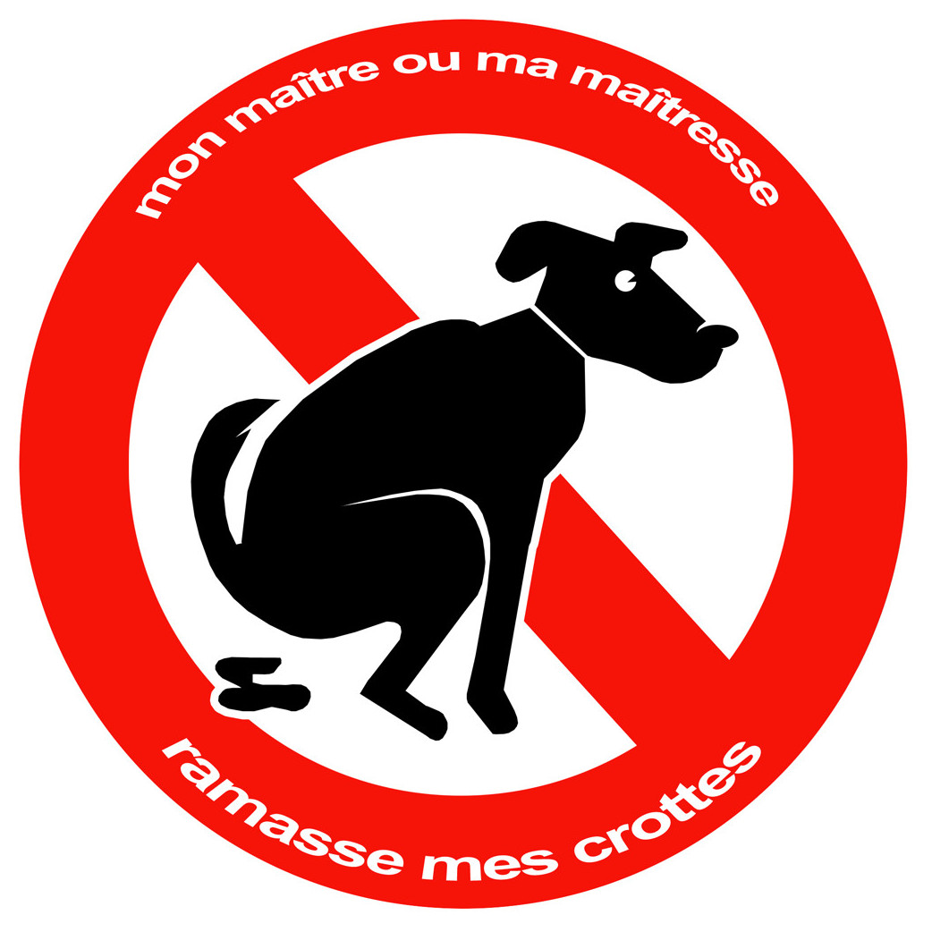 crottes de chiens - 15cm - Sticker/autocollant
