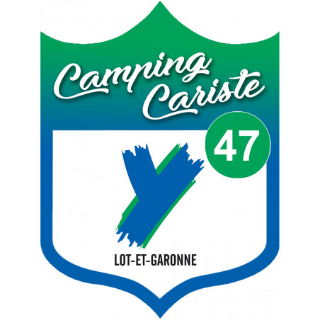 blason camping cariste Lot et Garonne 47 - 10x7.5cm - Sticker/autocollant