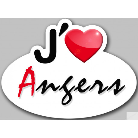 j'aime Angers - 13x10cm - Sticker/autocollant