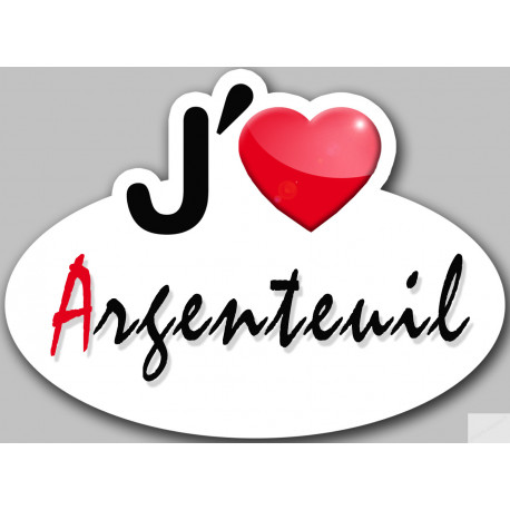 j'aime Argenteuil - 15x11cm - Sticker/autocollant