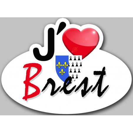 j'aime Brest - 15x11cm - Sticker/autocollant