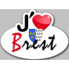 j'aime Brest - 15x11cm - Sticker/autocollant