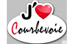 j'aime Courbevoie - 15x11cm - Sticker/autocollant