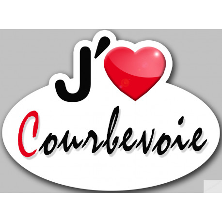j'aime Courbevoie - 13x10cm - Sticker/autocollant