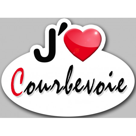 j'aime Courbevoie - 15x11cm - Sticker/autocollant