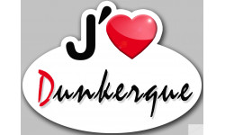 j'aime Dunkerque - 13x10cm - Sticker/autocollant