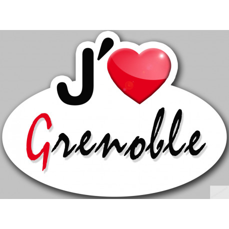 j'aime Grenoble - 15x11cm - Sticker/autocollant