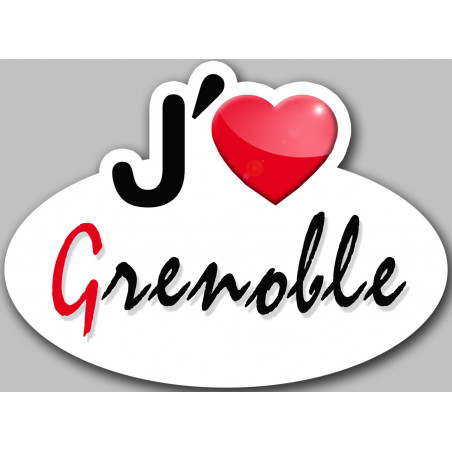 j'aime Grenoble - 15x11cm - Sticker/autocollant