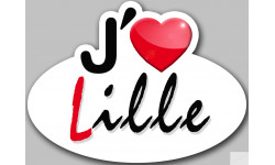j'aime Lille - 13x10cm - Sticker/autocollant