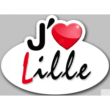 j'aime Lille - 13x10cm - Sticker/autocollant