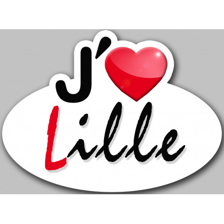 j'aime Lille - 13x10cm - Sticker/autocollant