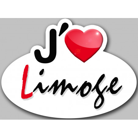 j'aime Limoge - 15x11cm - Sticker/autocollant