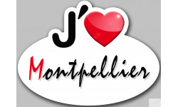 j'aime Montpellier - 15x11cm - Sticker/autocollant