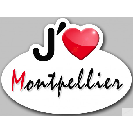 j'aime Montpellier - 15x11cm - Sticker/autocollant