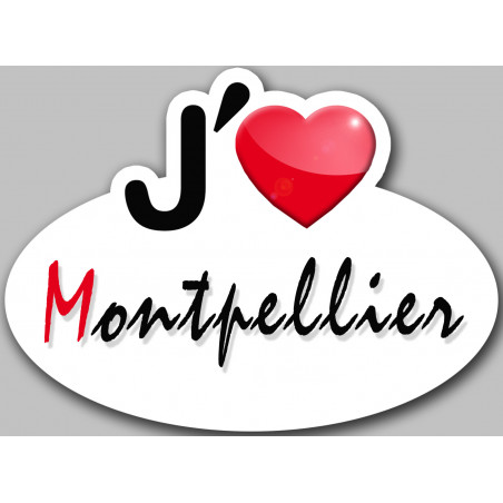 j'aime Montpellier - 15x11cm - Sticker/autocollant