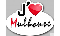 j'aime Mulhouse - 15x11cm - Sticker/autocollant