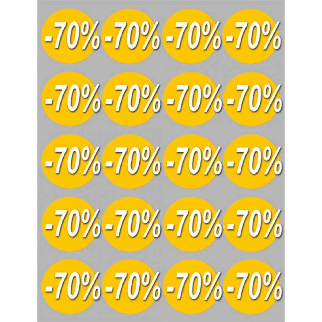 Soldes remise 70% (20 fois 5cm)  - Sticker/autocollant