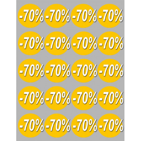 Soldes remise 70% (20 fois 5cm)  - Sticker/autocollant