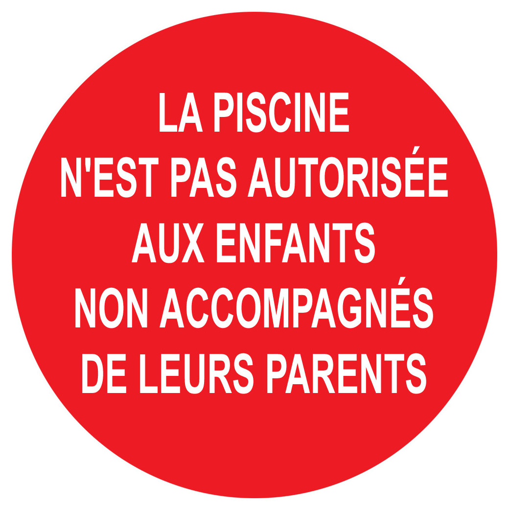 LA PISCINE ENFANTS NON ACCOMPAGNÉE DE LEURS PARENTS - 10cm - Sticker/autocollant