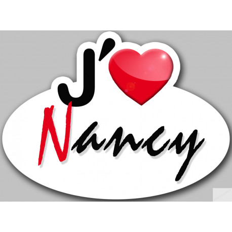 j'aime Nancy - 15x11cm - Sticker/autocollant